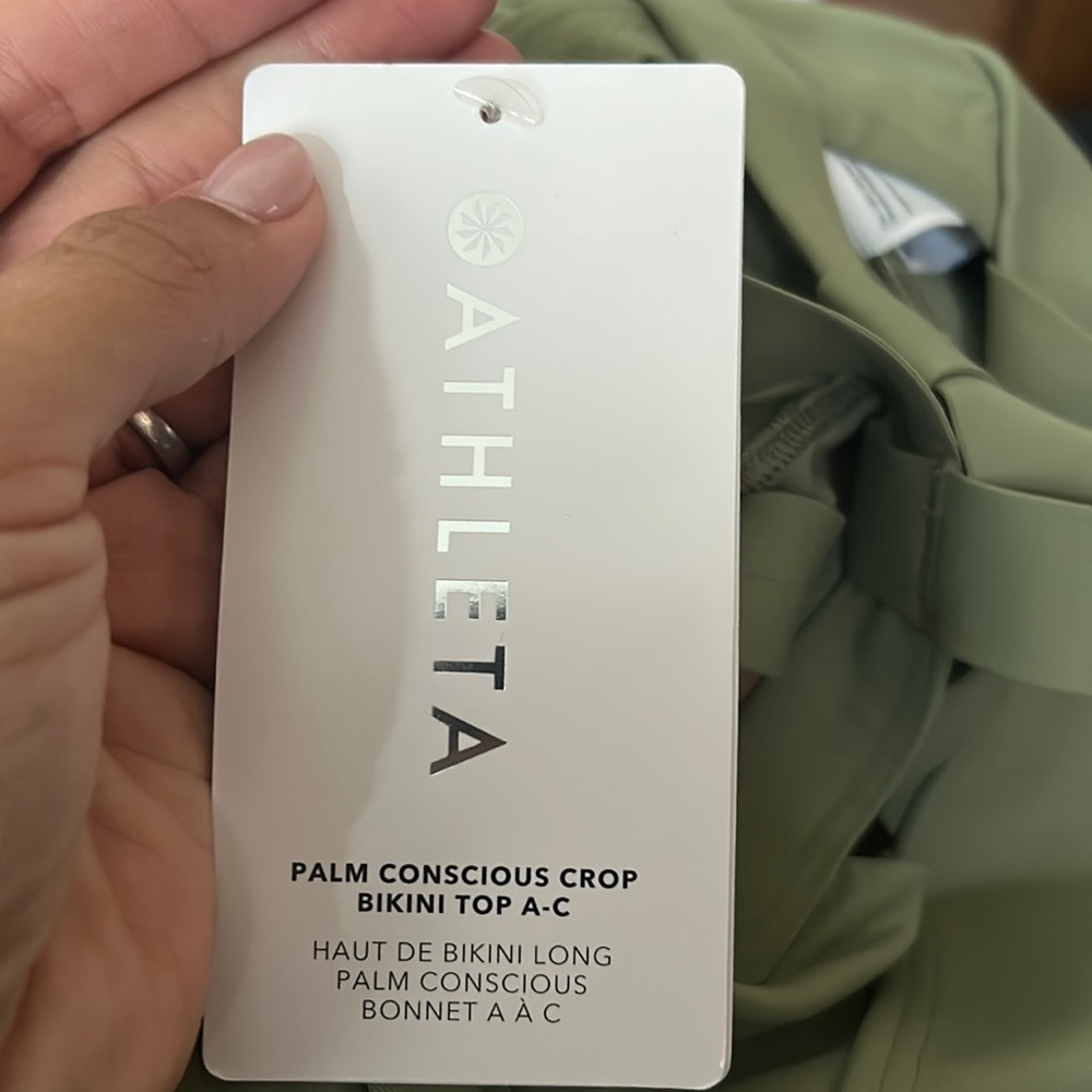 NWT Athleta Green Palm Conscious Crop Bikini Top - Picture 5 of 9